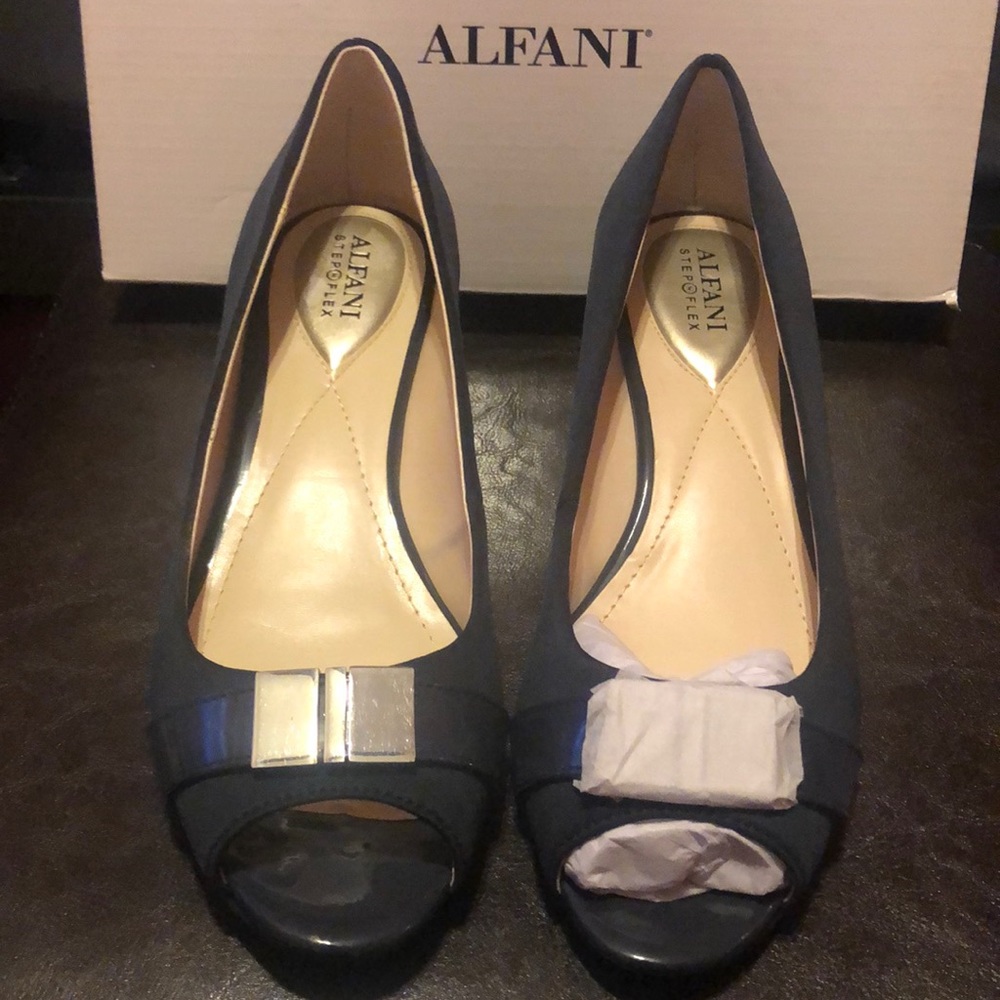 Alfani Blue Peep Toe Wedge